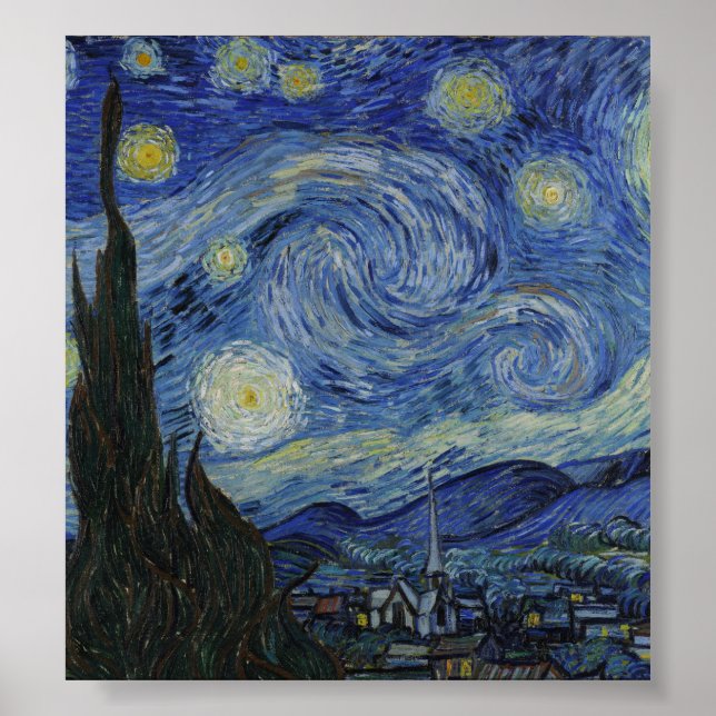 Poster Starry Night por Vincent Van Gogh (Frente)