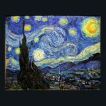 Poster Starry Night Por Vincent Van Gogh 1889<br><div class="desc">Tanto quanto sei,  estas imagens estão em dominio público e acreditam ser livres de usar sem restrições nos EUA. Por favor,  entre em contato comigo se você descobrir que qualquer uma dessas imagens não está no Dominio público.</div>
