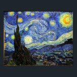 Poster Starry Night Por Vincent Van Gogh 1889<br><div class="desc">Tanto quanto sei, estas imagens estão em dominio público e acreditam ser livres de usar sem restrições nos EUA. Por favor, entre em contato comigo se você descobrir que qualquer uma dessas imagens não está no Dominio público.</div>