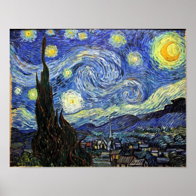 Poster Starry Night Por Vincent Van Gogh 1889 (Frente)