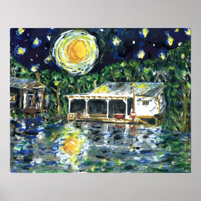 Póster Starry Night River Camp (Frente)