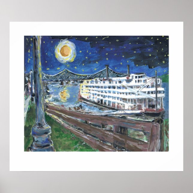 Póster Starry Night Riverboat (Frente)