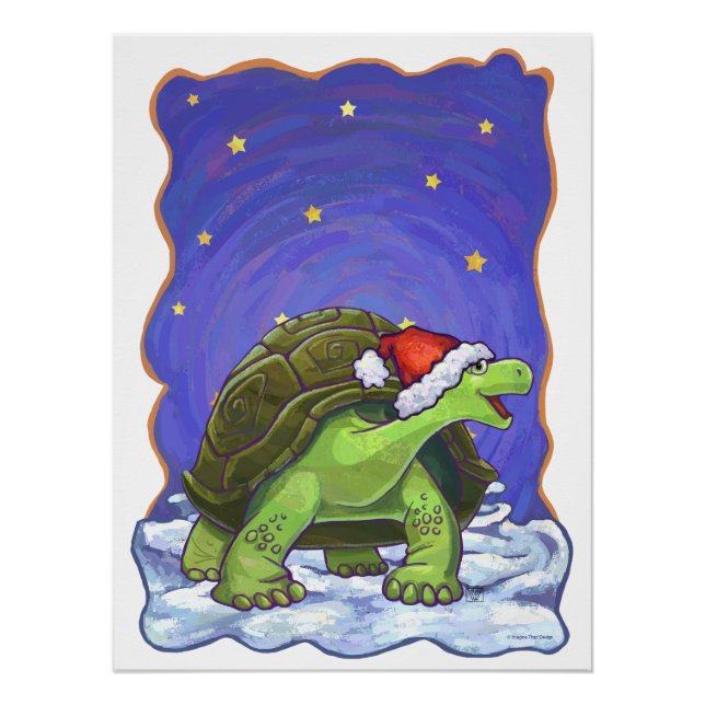 Póster Starry Night Tortoise Natal (Frente)