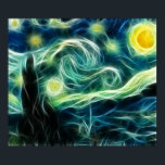 Poster Starry Night Van Gogh Arte Fractal<br><div class="desc">Para mais coisas como esta, visite Sobre esta design: A Noite Estrelada é uma pintura do artista holandês Vincent van Gogh, e retrata a vista do lado de fora da janela do seu quarto sanitário à noite. Dizem que foi pintado da memória durante o dia. Starry Night é tipicamente considerado...</div>
