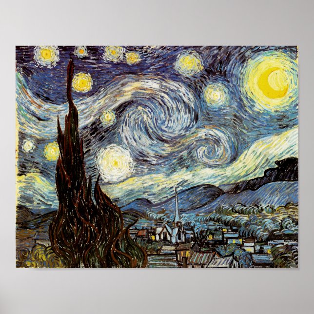Póster Starry Night Van Gogh Fine Art (Frente)