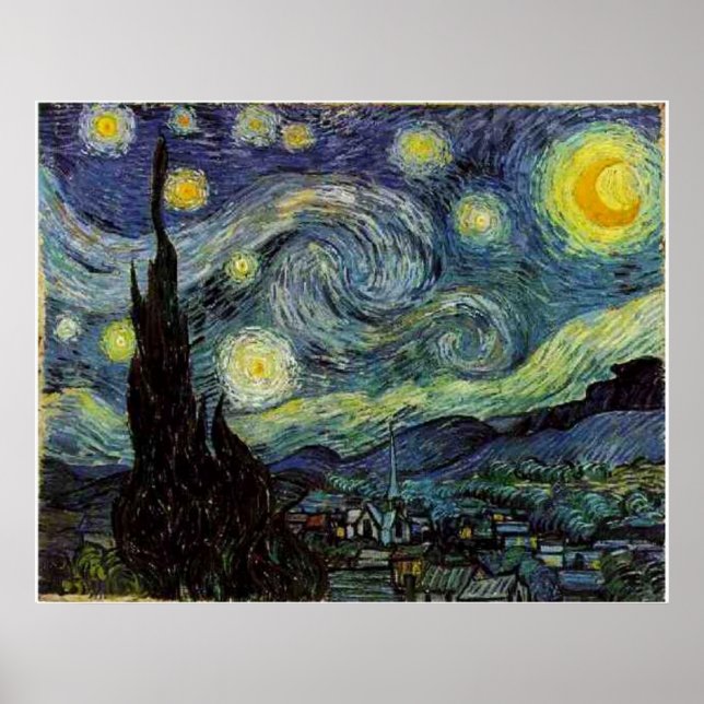 Póster Starry Night, Vincent van Gogh (Frente)