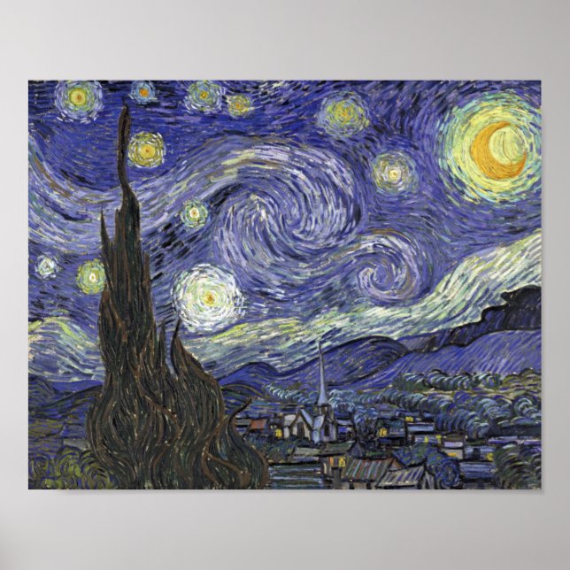 Póster Starry Night - Vincent van Gogh (Frente)
