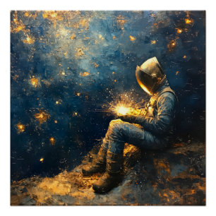 Póster Starry Night Welder - Arte de Soldadura Cósmica