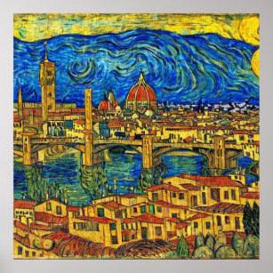 Poster Starry Starry Night Florence Itália