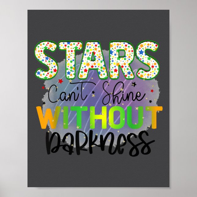 Poster Stars Can't Shine Without Darkness Motivational Qu (Frente)