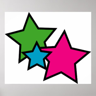 Poster Stars Neon Colors Bonito