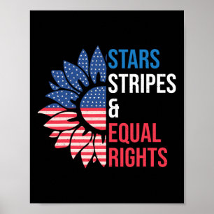 Poster Stars Stripes e Igualdade de Direitos 4 de julho
