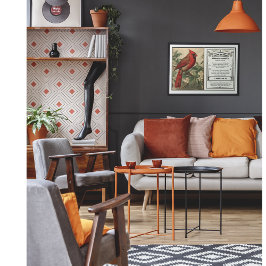 Poster State Bird Collection, Cardinal, personalizável