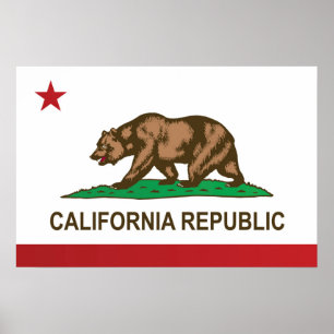 Poster State Flag of California, EUA