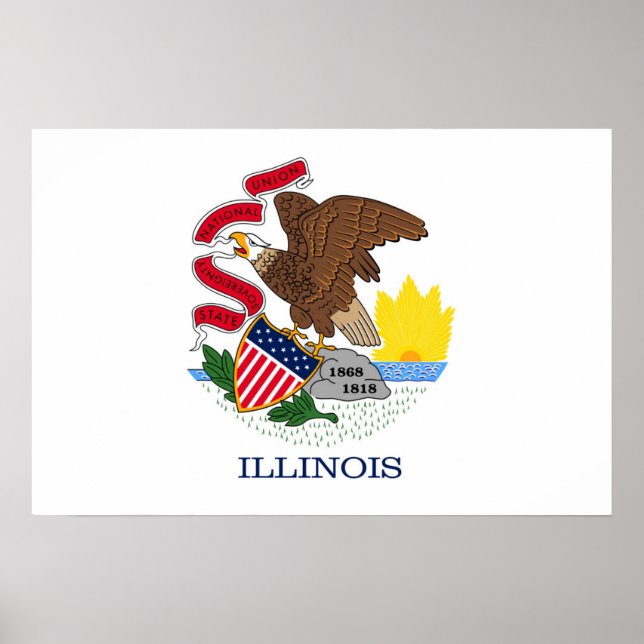 Poster State Flag of Illinois, EUA (Frente)