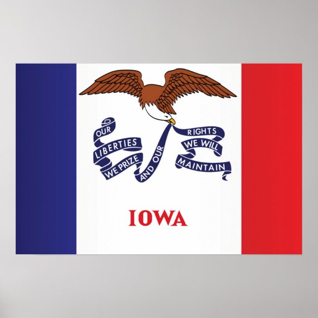 Poster State Flag of Iowa, EUA (Frente)