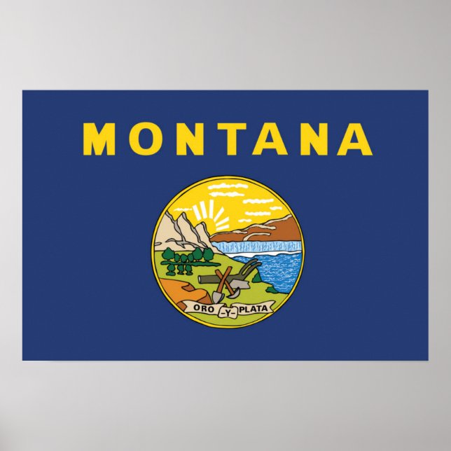 Poster State Flag of Montana, EUA (Frente)