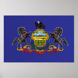 Poster State Flag of Pennsylvania, EUA