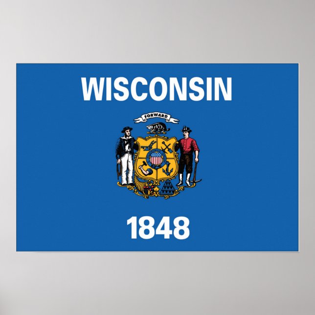 Poster State Flag of Wisconsin, EUA (Frente)