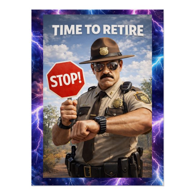 Póster State trooper to retire law-enforcement poster (Frente)