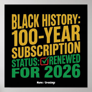 Poster Status da Assinatura de 100 Anos da História Negra