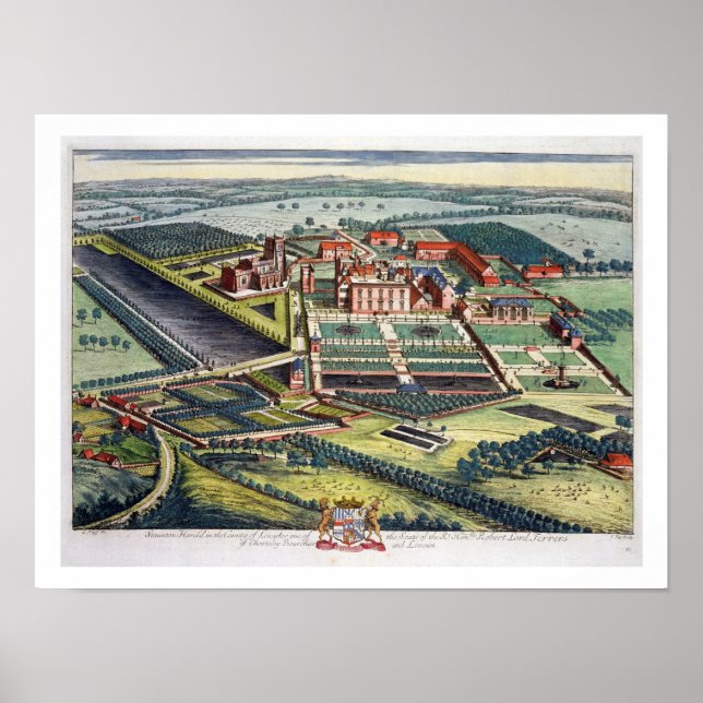 Póster Staunton Harold no condado de Leicester engrave (Frente)
