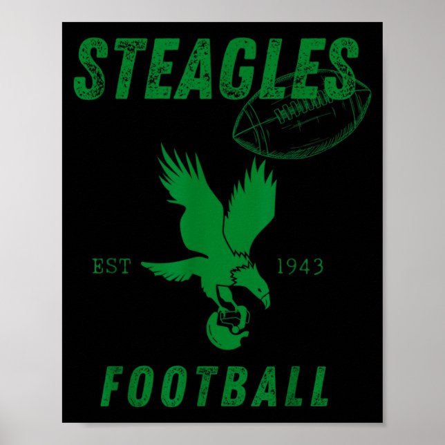 Poster Steagles Futebol Est 1943 Phil Phit Equipa Combina (Frente)