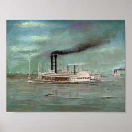 Póster Steamboat Robert E. Lee Painting