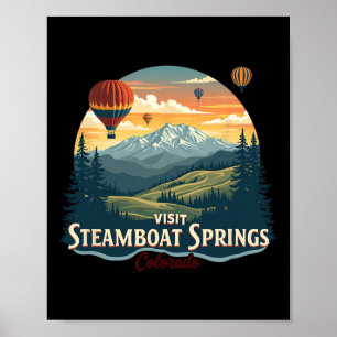 Poster Steamboat Springs Colorado Esqui Pôr do sol Balão