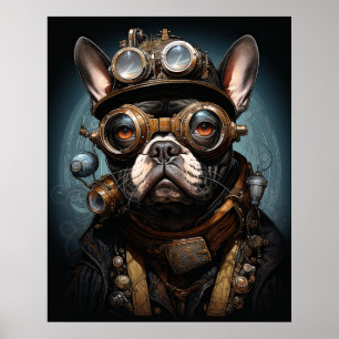 POSTER STEAMPUNCH FRANCÊS BULLDOG