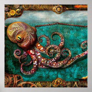 Poster Steampunk - A história do Kraken