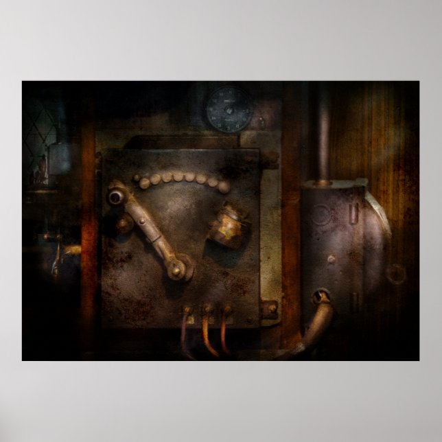 Poster Steampunk - A Sala de Controle (Frente)