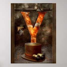 Poster Steampunk - Alphabet - Y é para óculos amarelos