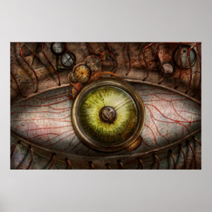 Póster Steampunk - Assustador - Olhos na tecnologia