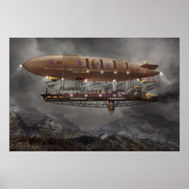 Poster Steampunk - Balão - Airship Maximus