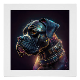 Póster Steampunk Boxer Dog