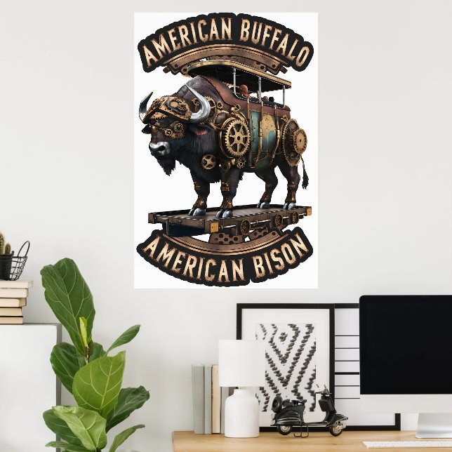 Poster Steampunk Buffalo (Escritório em casa)