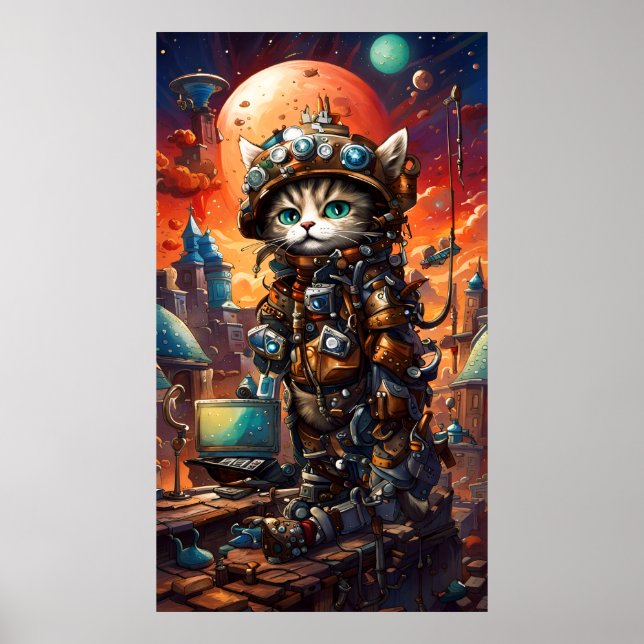 Poster Steampunk Cat I (Frente)