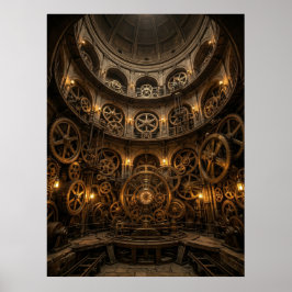 Poster Steampunk Clockwork Machine Hall
