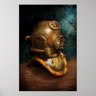 Póster Steampunk - Diving - O capacete de mergulho