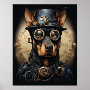 POSTER STEAMPUNK DOBERMAN