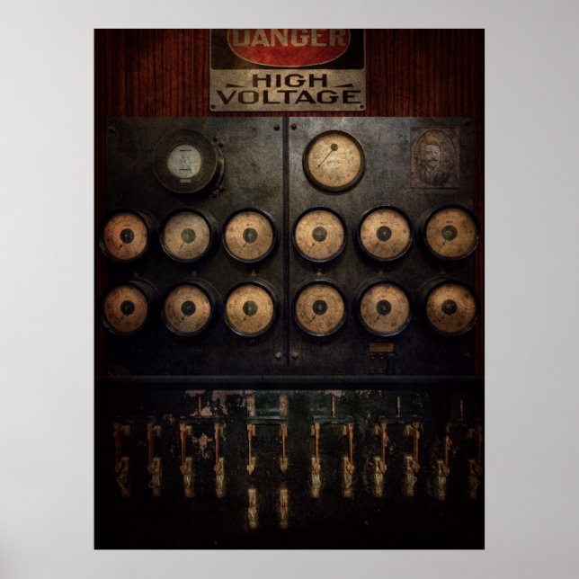 Poster Steampunk - Electrical - Center of power (Frente)