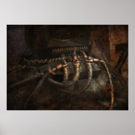 Póster Steampunk - Elétrico - Conexões Desgastadas