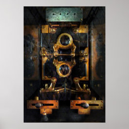 Póster Steampunk - Elétrico - O medidor de energia