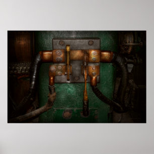 Poster Steampunk - elétrico - puxe o interruptor