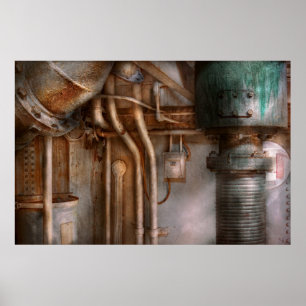 Póster Steampunk - encanamento - abstrato industrial