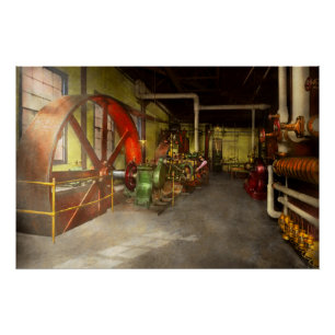 Póster Steampunk - Engine - Powerhouse 1905