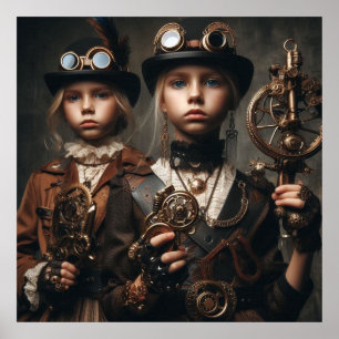 Poster Steampunk Girls - Bicycle Club 05