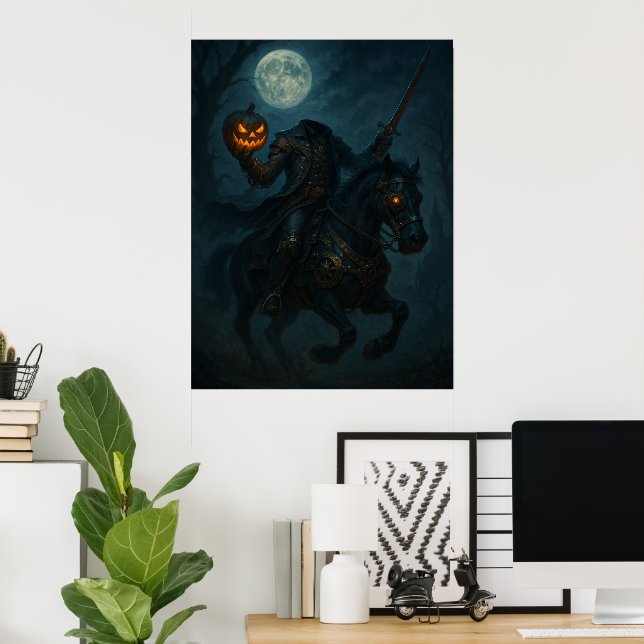 Poster Steampunk  Gothic Headless Horseman (Escritório em casa)