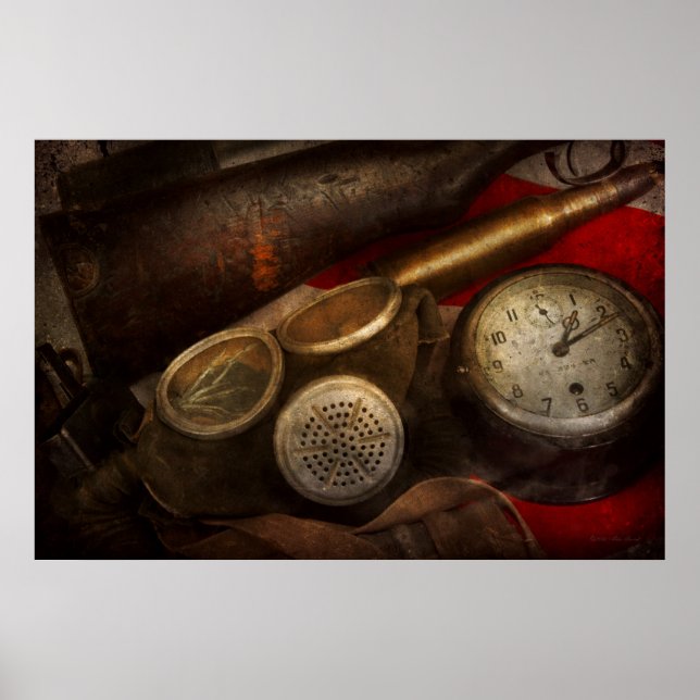 Póster Steampunk - Guerra - Lembrando a guerra (Frente)